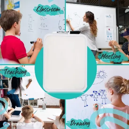 8.5" X 11" Dry Erase Board with Marker Sturdy Frame Mount Horizontally or Vertically Helps You to get Organised by - Emraw image {4}