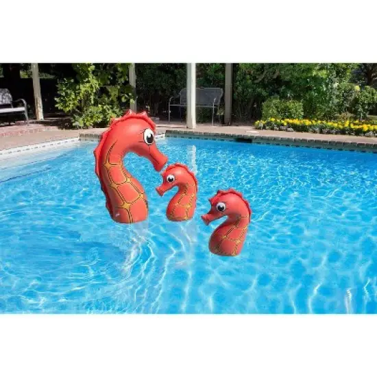 Poolmaster 3pk Floating Swimming Pool Backyard D&eacute;cor - Seahorse Family image {4}