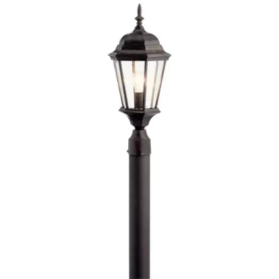 Madison 21.5" 1 Light Post Light with Clear Beveled Glass in Black image {2}
