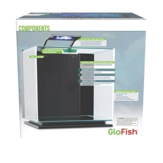 GloFish Glass Aquarium Kit 10gal Includes LED Decor and Filter Aquarium and Terrarium Tools image {1}
