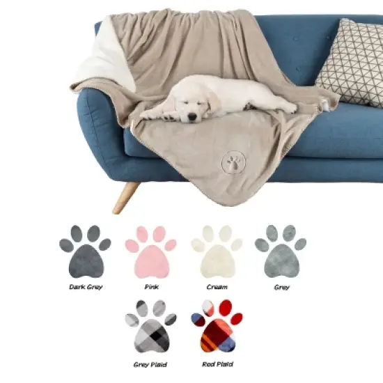 Waterproof Blanket for Dogs and Cats - Reversible 50x60 Throw for Couch, Bed, or Car Protection Against Spills, Stains, and Pet Fur by PETMAKER (Tan) image {5}
