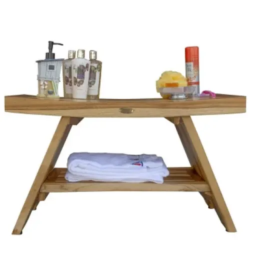 EcoDecors&reg; Serenity&reg; 30" Teak Wood Shower Bench with Shelf in EarthyTeak Finish image {7}