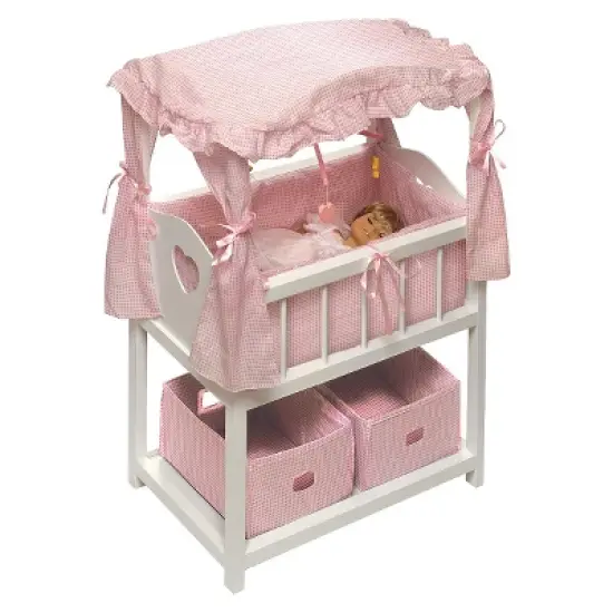 Badger Basket Doll Canopy Crib with Mobile & Storage Bins image {10}