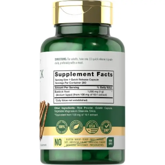 Carlyle Burdock Root 1000 mg | 200 Capsules image {1}
