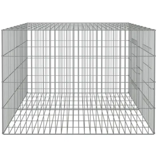 vidaXL Rabbit Cage Silver Galvanized Iron 43.3 x 31.1 x 21.3 in - 43.3" x 31.1" x 21.3" image {4}