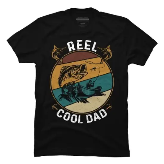 Men's Design By Humans Reel Cool Dad Fishing Boat Trip By KangThien T-Shirt image {2}