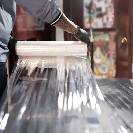 PSBM 4 Rolls 12" x 2000 Ft. x 60 Gauge Clear Cast Hand Stretch Wrap Shrink Film image {5}