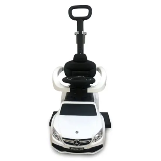 Best Ride on Cars Mercedes C63 3-in-1 Multifunctional Ride On Push Car with Removable Stroller Bar, Handle Bar, and Expandable Footrest, White image {1}