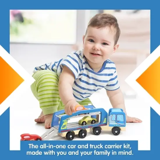 Leo & Friends Wooden Car Carrier Set image {2}