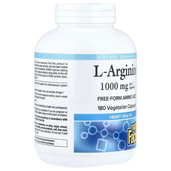 Natural Factors L-Arginine, 180 Vegetarian Capsules (500 mg per Capsule) image {3}