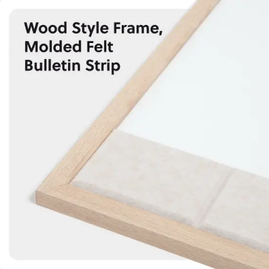 U Brands 17"x23" Thin MDF Frame Dry Erase Combo with Molded Felt Bulletin Value Pack Natural/Beige image {4}