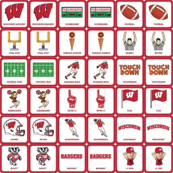 MasterPieces Officially Licensed NCAA Wisconsin Badgers Matching Game for Kids and Families image {2}