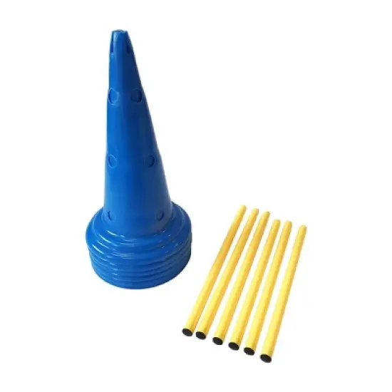 Midlee Dog Cone & Pole Agility Set- Adjustable Big to Small Dogs- Set of 3 image {2}