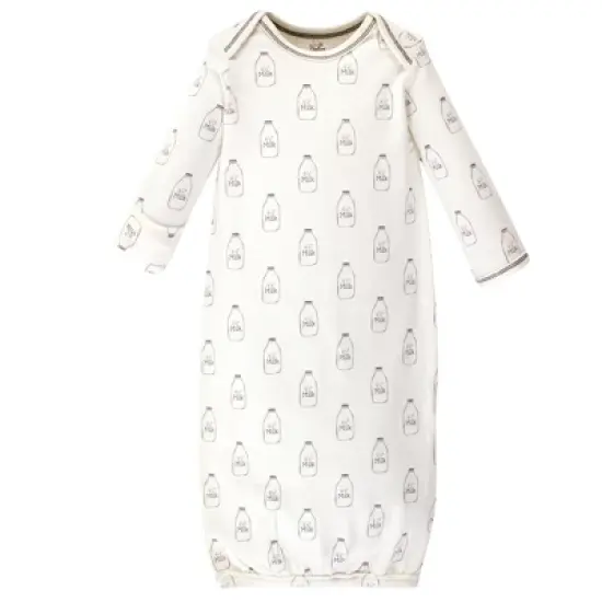 Touched by Nature Baby Organic Cotton Long-Sleeve Gowns 3pk, Farm Friends, 0-6 Months image {2}