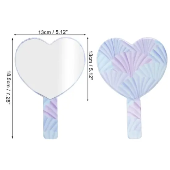 Unique Bargains Heart Shape Cosmetic Mirror Assorted Color 1 Pc image {1}