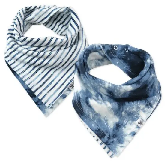 Honest Baby 3pc Ribbed Romper T-shirt & Bandana Bib set - Heather Gray image {3}