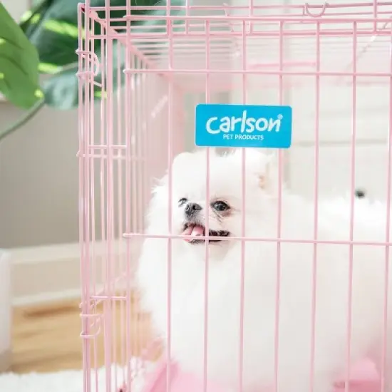 Carlson Single Door Wire Dog Crate - Pink S image {2}