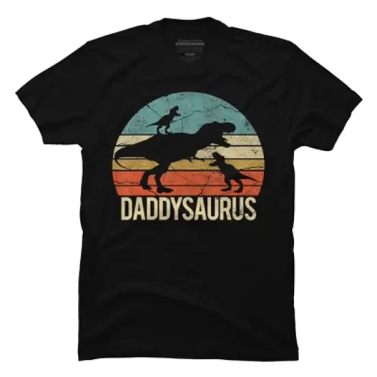 Men's Design By Humans Retro Daddy Dinosaur Daddysaurus Roar By nathanhoang T-Shirt image {4}
