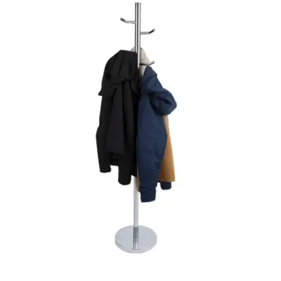 Mind Reader Coat Rack and Hat Holder, Heavy Duty, Silver image {5}