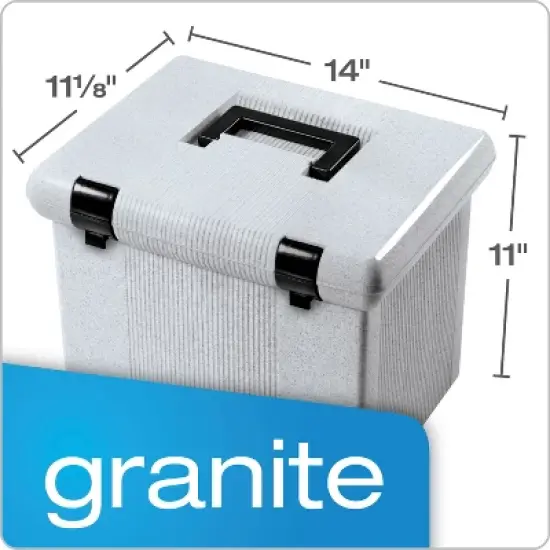 Pendaflex Portable File Boxes, Letter Files, 13.88" x 14" x 11.13", Granite image {2}