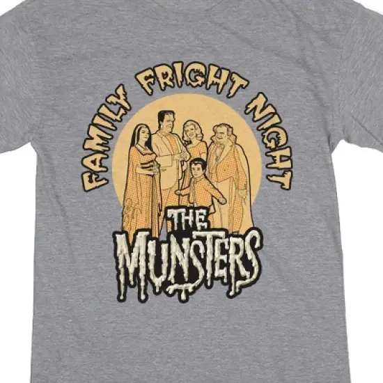 The Munsters Family Fright Night Women's Heather Gray Short Sleeve Sleep Shirt image {1}