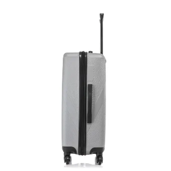 DUKAP Discovery Lightweight Hardside Large Checked Spinner Suitcase - Silver image {5}