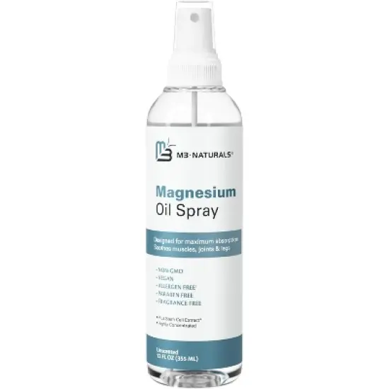 Magnesium Oil Spray with Stem Cell Extract, Soothes Feet, Sore Muscles, Joints & Legs, Allergen-Free & Fragrance-Free, M3, 12 fl oz image {7}