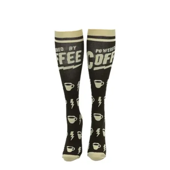Powered By Coffee Funny Caffeine Compression Socks for Women Adult Size - Crazy Dog Compression Socks Gift for Mom image {2}