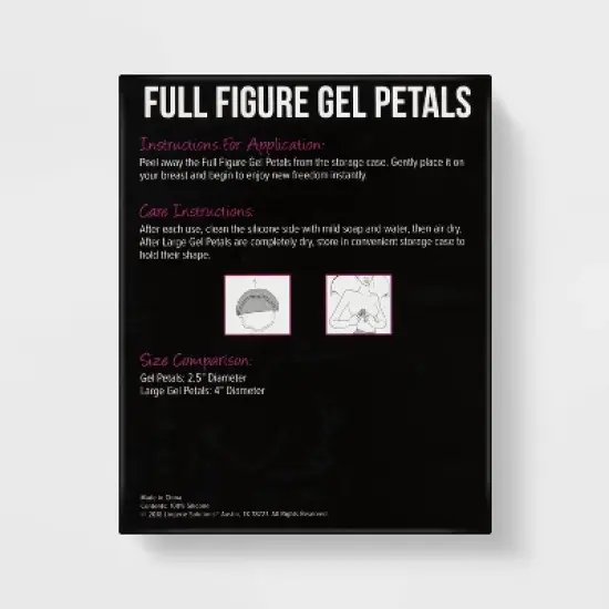 Fashion Forms Women's Reusable Full Figure Gel Petals Adhesive Strapless Backless Bra - Clear One Size Fits Most: Silicone Nipple Covers image {2}