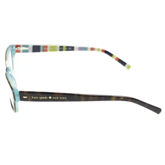 Kate Spade  X77 Womens Rectangle Eyeglasses Tortoise Aqua Striped 49mm image {2}