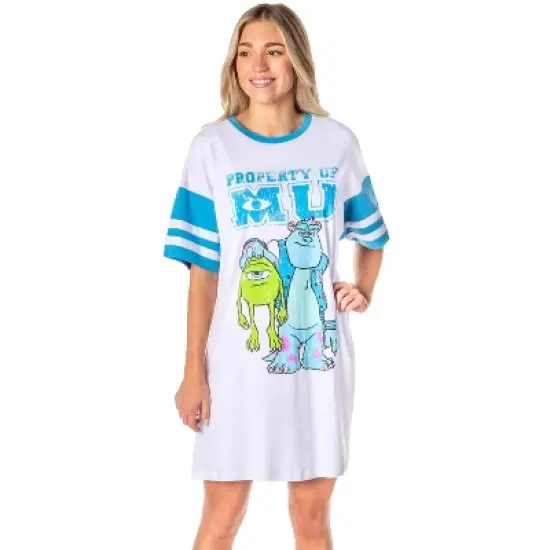 Disney Womens' Property Of Monsters University Nightgown Pajama Shirt Dress White image {4}