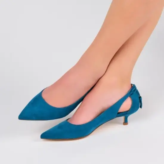 Journee Collection Womens Bindi Pointed Toe Kitten Heel Pumps image {8}