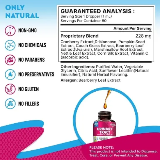 Beloved Pets Urinary Tract Support Supplement with Cranberry for Cats and Dogs, Kidney Bladder Health Natural Renal Care Liquid Drops 2 Oz - 1 Pack image {7}