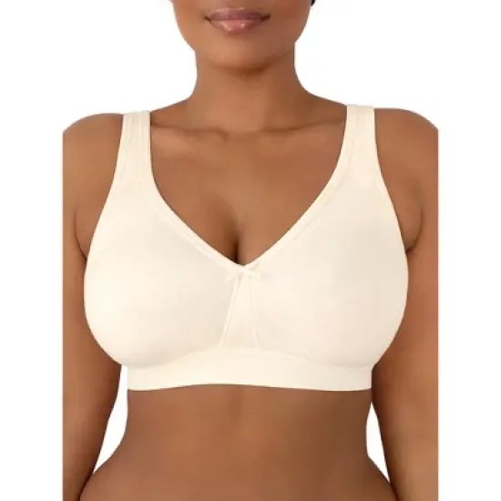 Fit For Me by Fruit of the Loom Womens Plus Size Beyond Soft Cotton Wireless Bra image {10}