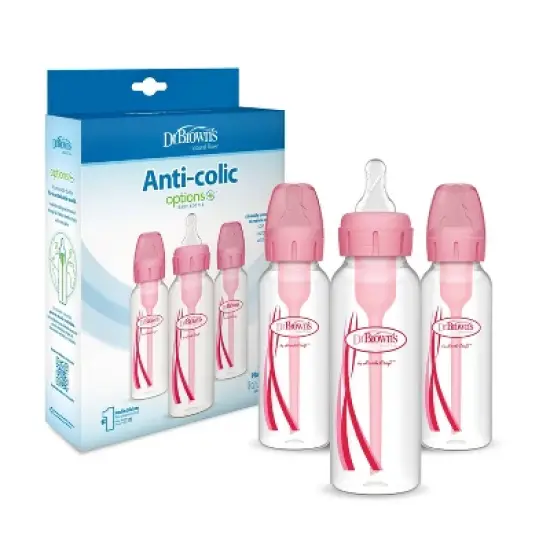 Dr. Brown's Options+ Anti-Colic Baby Bottle - Pink - 8oz/3pk image {2}