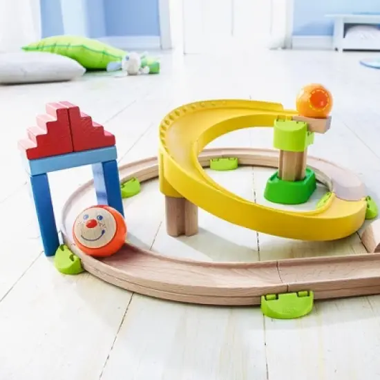HABA Kullerbu Spiral Track - 26 Piece Wood & Plastic Ball Track Set image {3}