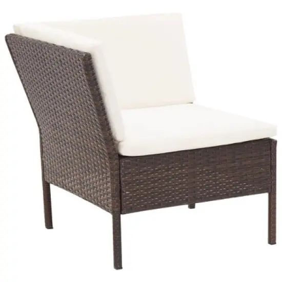 vidaXL Luxurious Patio Lounge Set, 6-Piece Poly Rattan Outdoor Furniture, Weather Resistant, with Comforting Cushions, in a Charming Brown Finish image {3}