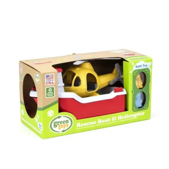 Green Toys Rescue Boat & Helicopter image {4}