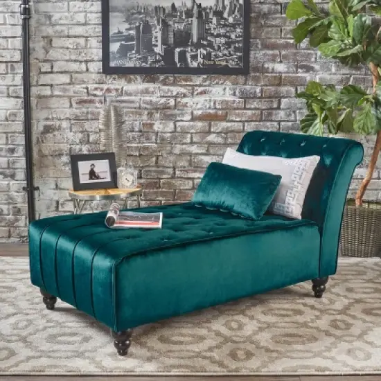 Rubie New Velvet Chaise Lounge - Christopher Knight Home image {1}