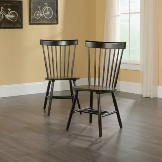 2pk New Grange Spindle Back Chairs Black - Sauder image {3}