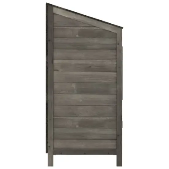 vidaXL Garden Shed for Tool Storage House Outdoor Backyard Solid Fir Wood - Anthracite 21.7" x 20.5" x 44.1" image {4}