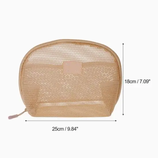 Unique Bargains Mesh Hand-held Sundries Makeup Bag 1 Pc image {1}