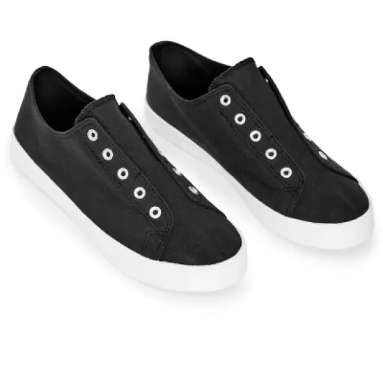 Women's WIDE FIT Laceless Trainer - black | EVANS image {6}