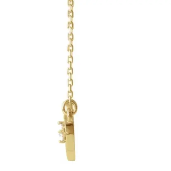 Pompeii3 14k Yellow Gold Solitaire Heart Shaped Infinity Pendant 18" Necklace image {1}