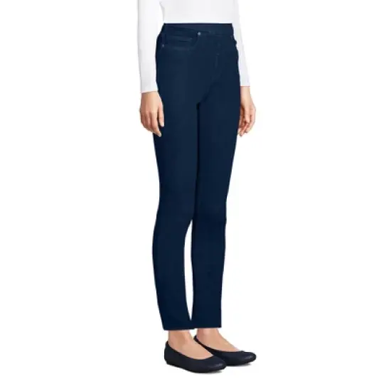 Lands' End Lands' End Women's Elastic Waist Pull On Skinny Legging Jeans - Blue image {2}