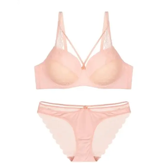 Agnes Orinda Women Plus Lace Sheer Push-Up Comfy 2 Pcs Undergarment Set image {5}