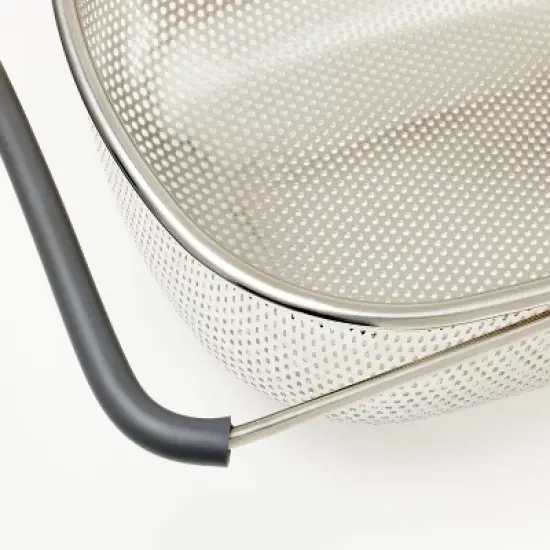 7qt Stainless Steel Expandable Over the Sink Mesh Colander Silver - Figmint&trade;: Dishwasher-Safe Kitchen Strainer image {2}