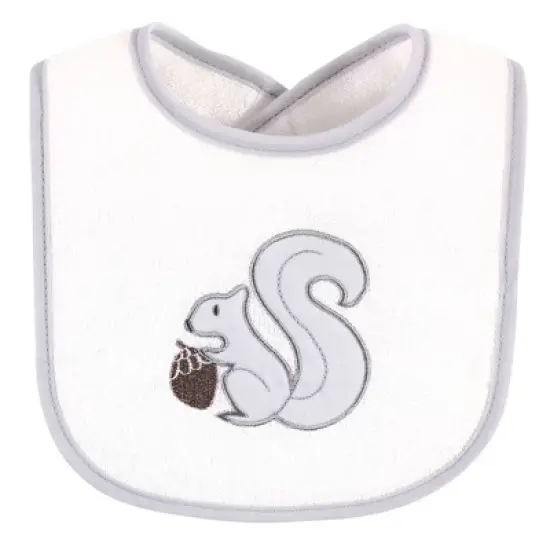 Hudson Baby Unisex Baby Cotton Terry Drooler Bibs with Fiber Filling, Neutral Woodland, One Size image {9}