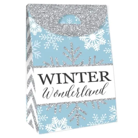 Big Dot of Happiness Winter Wonderland - Snowflake Holiday and Winter Wedding Gift Favor Bags - Party Goodie Boxes - Set of 12 image {2}