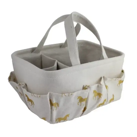 Beriwinkle "All Over Gold" Unicorn Print Diaper Caddy - Ivory image {1}